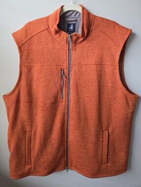 johnnie-O Orange Zip-Front Fleece Vest